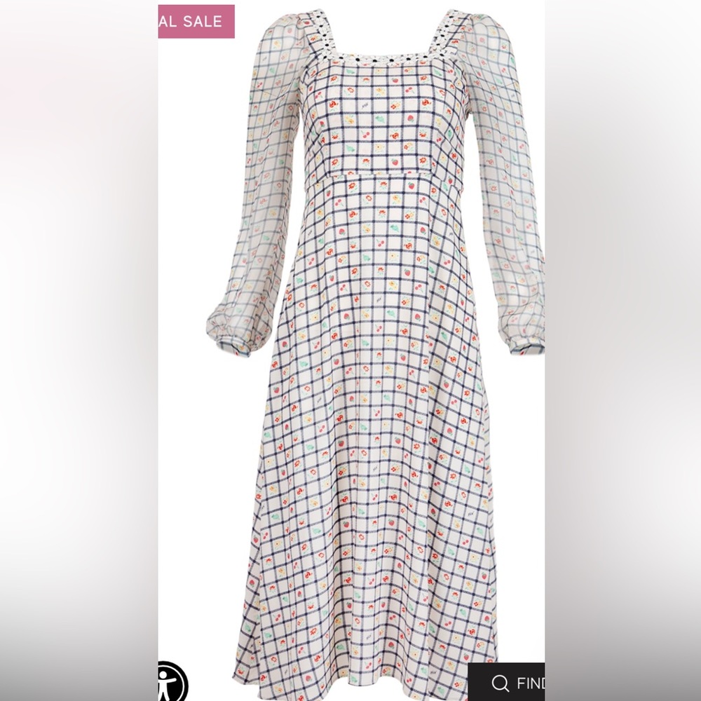 Matilda silk chiffon midi dress, size 0, HVN